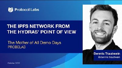 Title card for the talk "The IPFS Network from the Hydras' Point of View"